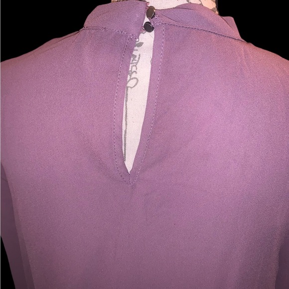Old Navy Tempted Lavender Lilac Statement Sleeve Classy Blouse - Picture 10 of 11
